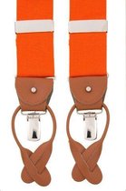 Albert Thurston Orange WB - bretels - oranje banden - bruin leer - Y model - clips en lussen