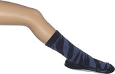 Bonnie Doon - Kinderen - Sloffen - Zebra Shoe Sock - Donker Blauw melee/Navy heather - 19/20