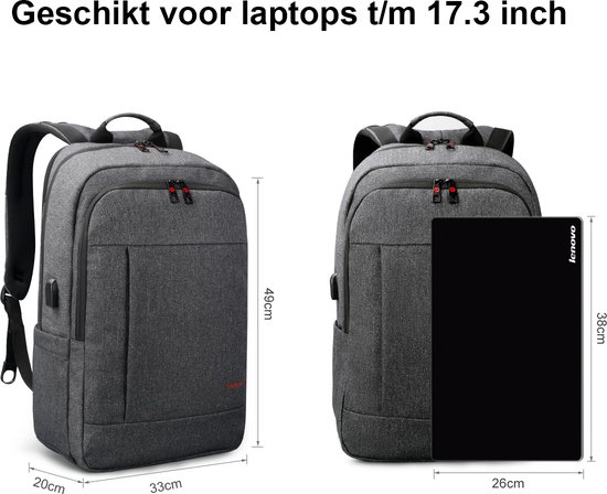 Tigernu Business II laptop rugzak t/m 17,3 inch - 30 liter - waterafstotend - inclusief regenhoes en cijferslot' - Tigernu