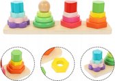 Geometrische Vormen Sorteren - Primaire kleuren - Vormenstoof - Houten Stapelspeelgoed - Sorteer Speelgoed - Montessori Speelgoed - Motoriek - Sensorisch Speelgoed - Sorteren - Educatief Speelgoed - Houten Puzzel - Ontwikkelingsspeelgoed