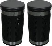 MSV Wasmand Dubai - 2x - rvs metaal - zwart - 46 liter compartiment - 35 x 60 cm