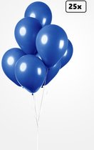 25x Ballon blauw 30cm - Festival feest party verjaardag landen helium lucht thema