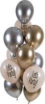 Folat - Ballonnen Let's Party White Tie (12 stuks - 33 cm)