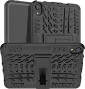 Geschikt voor iPad Mini 6 (2021) Hoesje - Rugged Kickstand Back Cover - Zwart