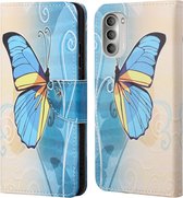 Coverup Book Case - Geschikt voor Motorola Moto G51 Hoesje - Blauwe Vlinder