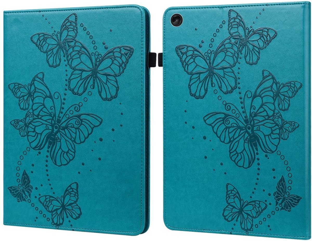 Tablethoes geschikt voor Lenovo Tab M10 Gen 3 Hoesje - Vlinders Book Case - Blauw