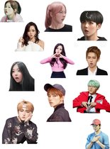 4x K-POP Meme Sticker - KPOP KDrama Memes Stickers - Leuk grappig - Laptop - Boek - BTS - Stickervel