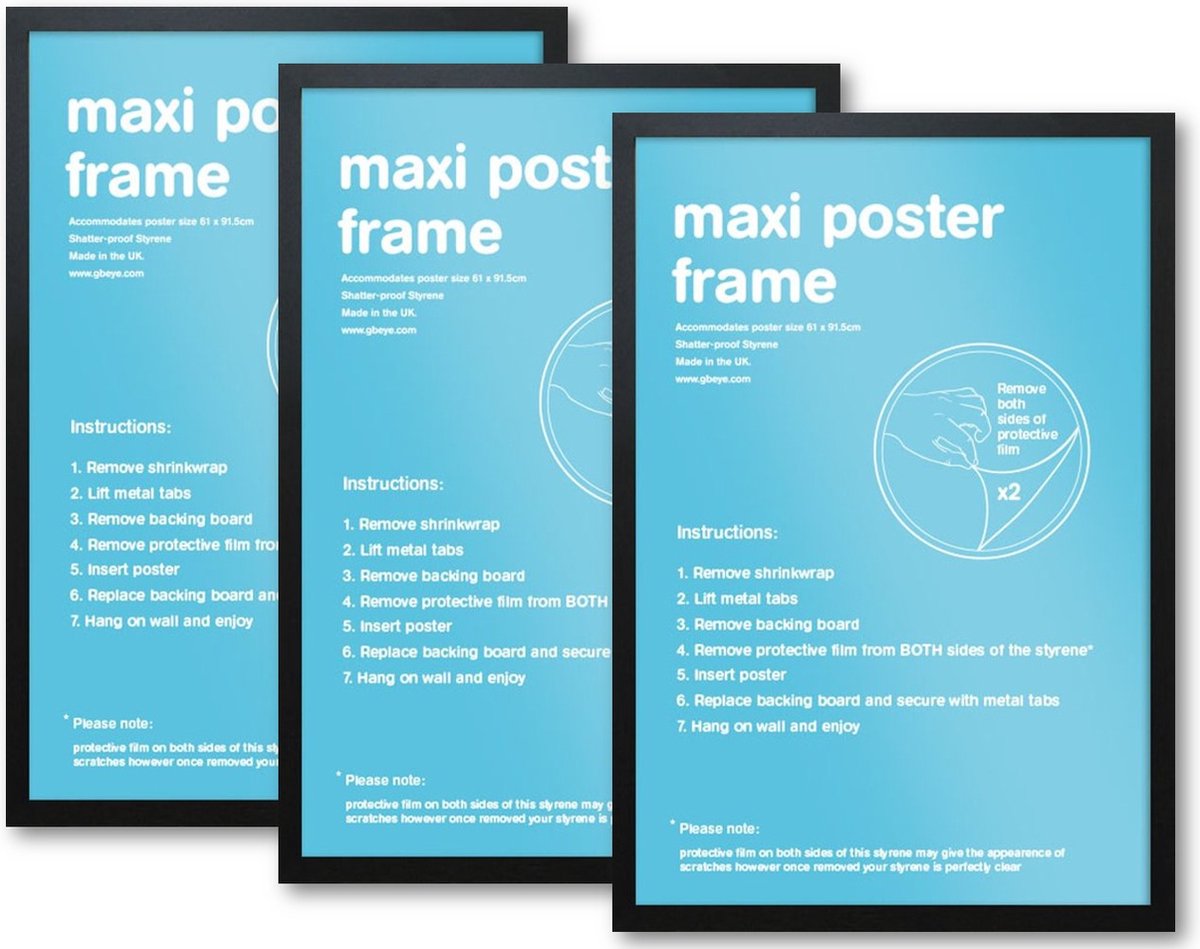 Fotolijst A3 - Set van drie fotolijsten - Houten fotolijst - Zwart - formaat 29.7 x 42 cm