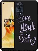 Cazy Hoesje Zwart geschikt voor Oppo Reno8 4G T Love Yourself