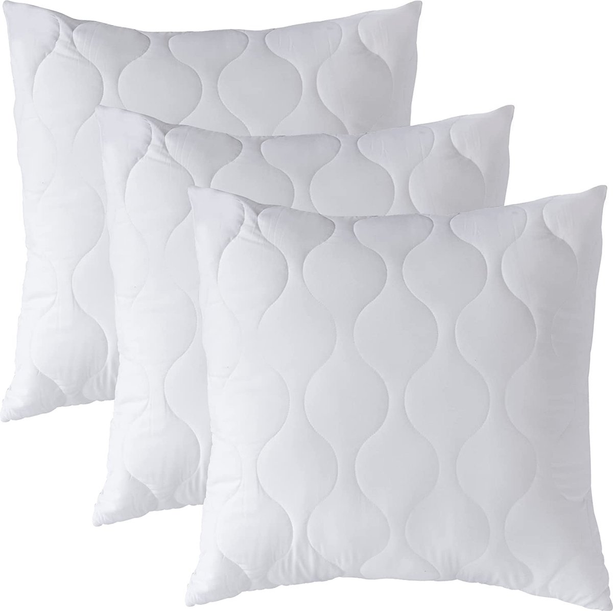 Comfort-Kussen Comfort Kussen 45x45 cm Set van 2 met microvezelvulling - hoofdkussen - vulkussen - bankkussen - model MKK 1019 - met kwaliteitsritssluiting Wit