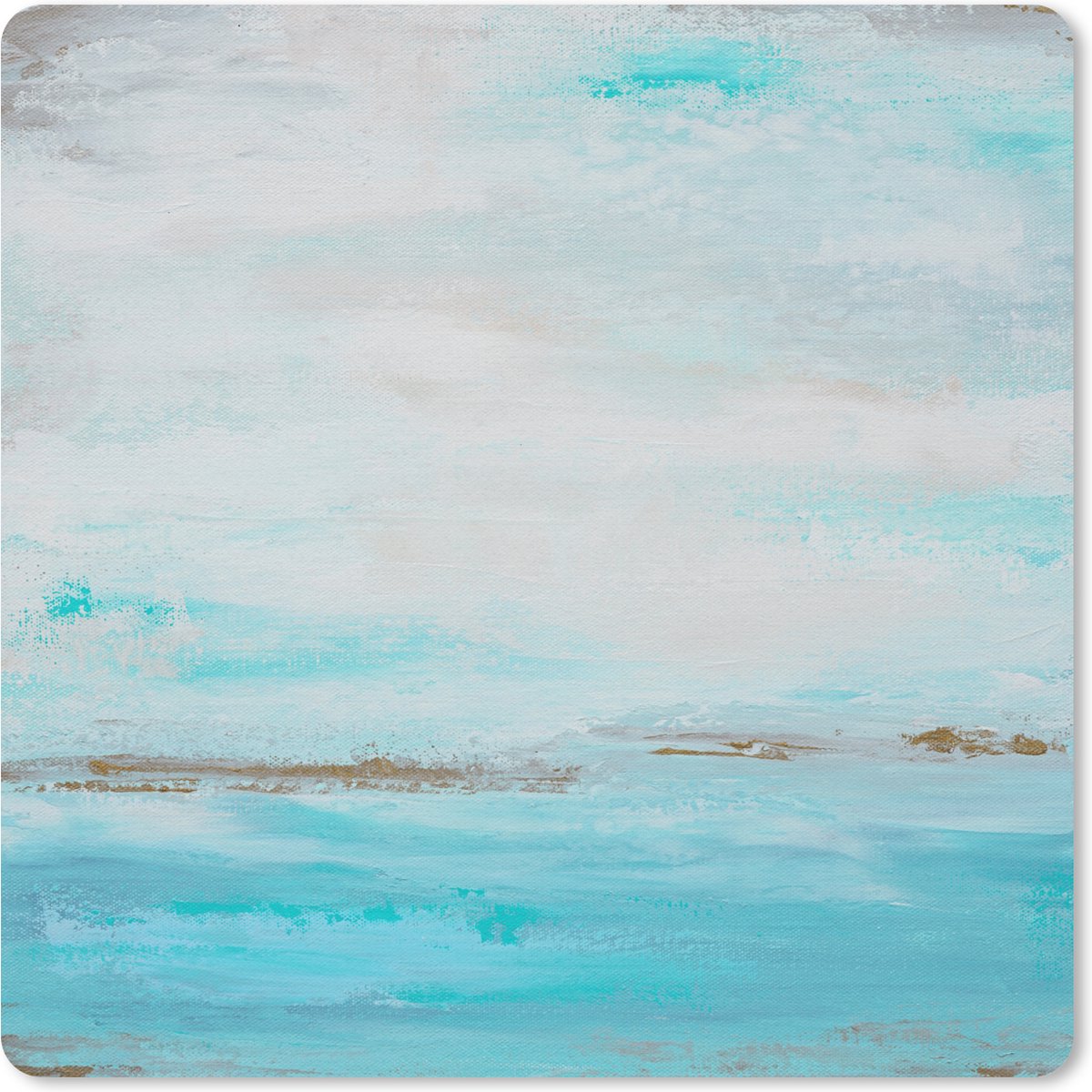 Muismat 20x20 cm - Mousepad Verf - Schilderij - Abstract - Blauw - Muismatten