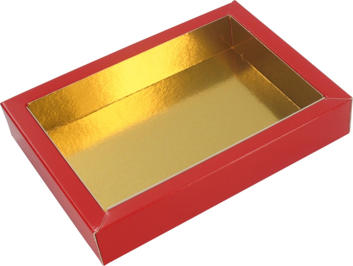 Chocoladeletter - karton - 149x109x31mm - rood - 50 stuks