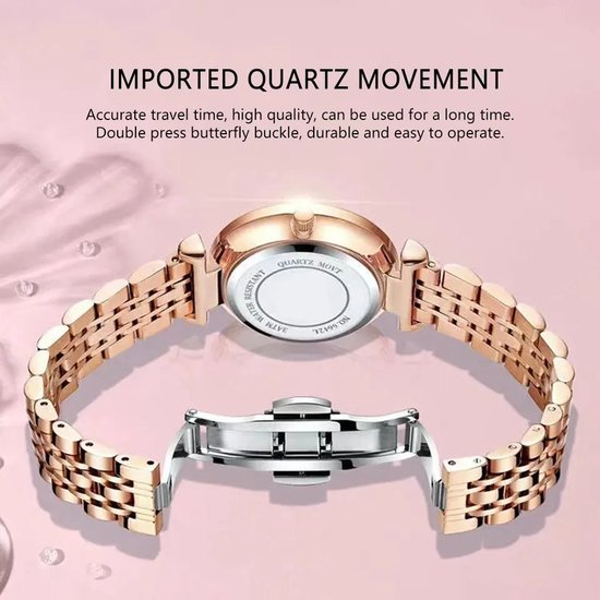 Dameshorloge - Waterdicht -Dames Horloge - Meisjes Horloges - Goud/groen -Moederdag
