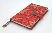 Agenda - Cahier Chinois Yun Brocart - Journal - Rouge avec Dragon Doré - Hardcover avec fermeture magnétique - 22 x 15 cm.