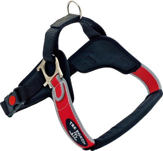 Tre Ponti Forza Tuig Rood&Reflecterend - Hondenharnas - 64 - 80 cm