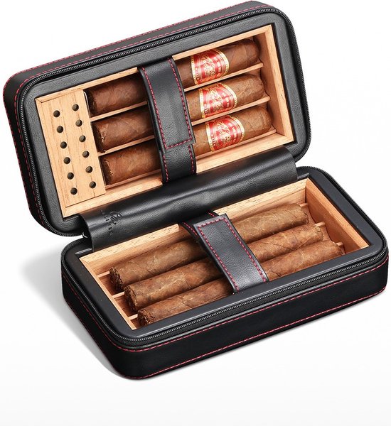 Galiner Lederen sigaar humidor box Reizen draagbare sigarenbox
