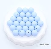 Perles en silicone 15mm, 5 pièces, bleu soft