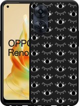 Cazy Hoesje Zwart geschikt voor Oppo Reno8 4G T I See You