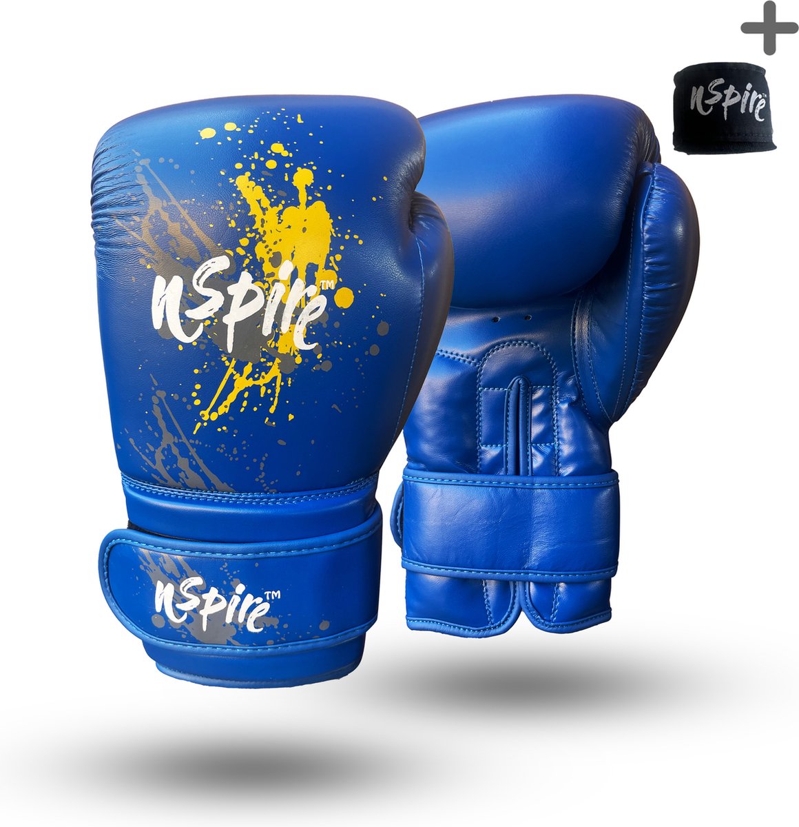 Nspire Sports : (kick) bokshandschoen - plus gratis bandage - Splash Blue 14 oz