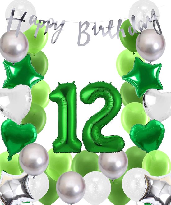 12e Verjaardagsballonnen Set – Roségoud – 24 Latexballonnen Met ‘Twaalf’, ‘Happy Birthday’ En Confetti – Compleet Feestpakket
