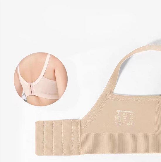 Youha® - Voedingsbh zonder beugels - Zwangerschapsbh - verstelbare schouderband - zachte stof - naadloos ontwerp - uitneembare vulling - voorkant voorzien van flap - handig met borstvoeding - Kleur: Huidskleur - Maat L - Youha