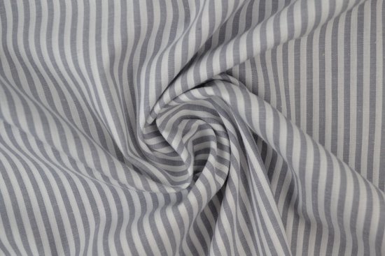 Tissu rayé 50 mètres - Rayé Grijs/blanc - Rayures 2,5 mm
