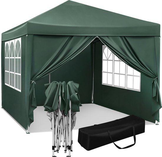 God Contract bang Partytent - Tent Tuin - Voor Camping - Tent - Feesttent - 4 Palen - Dichte  zijkant - Groen | bol.com