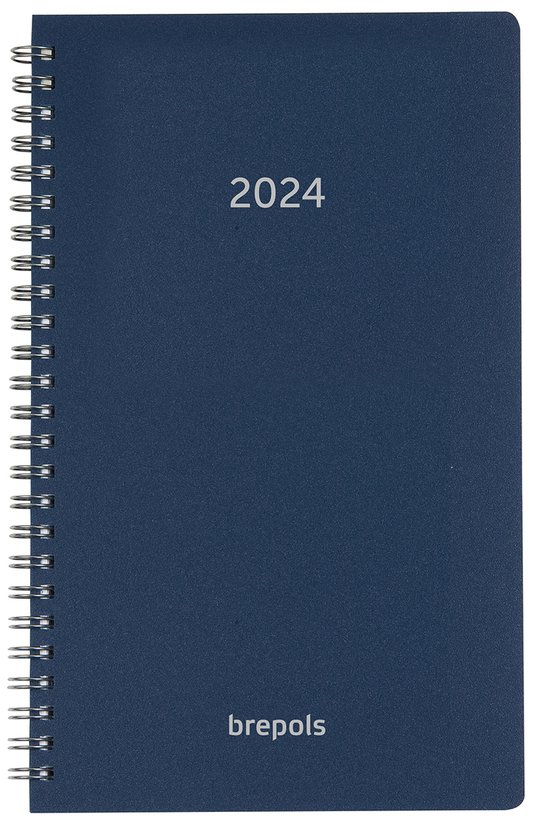Brepols Agenda 2024 • Breform • Gelijnd • Wire-O • Polyprop cover • 10 x 16,5 cm • Blauw
