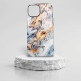 OMAZU premium luxury case iPhone 14 PLUS Anti-Shock Case/ Hoesje - hoge kras krasbestendigheid - Kleur Marble star
