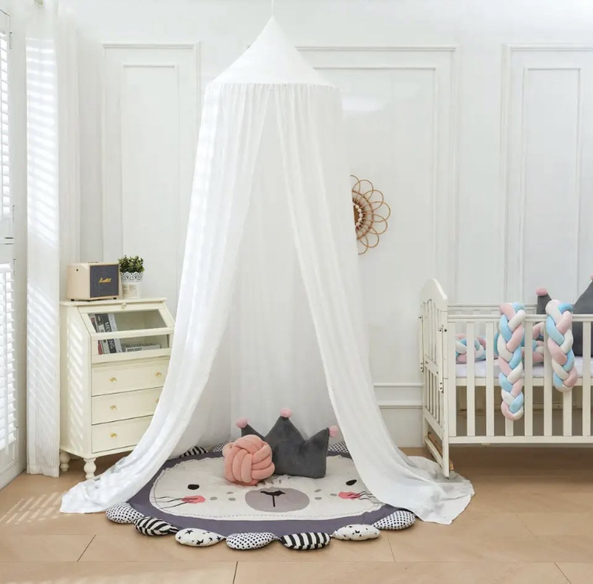 IL BAMBINI - Grote Baby Klamboe voor Babykamer - Babybedje - Cream -  Ivoorwit - Polyester | bol.com