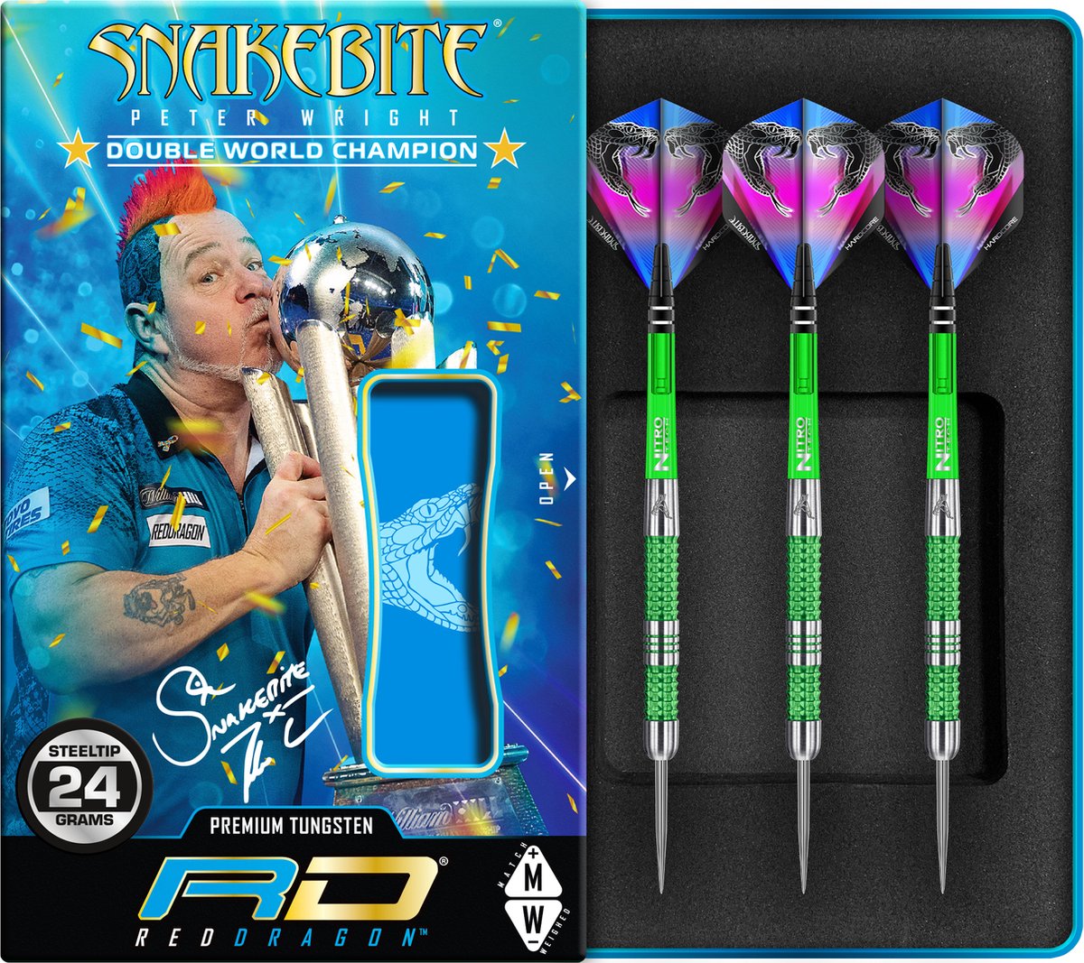 Red Dragon Peter Wright Snakebite Mamba 90% - Dartpijlen