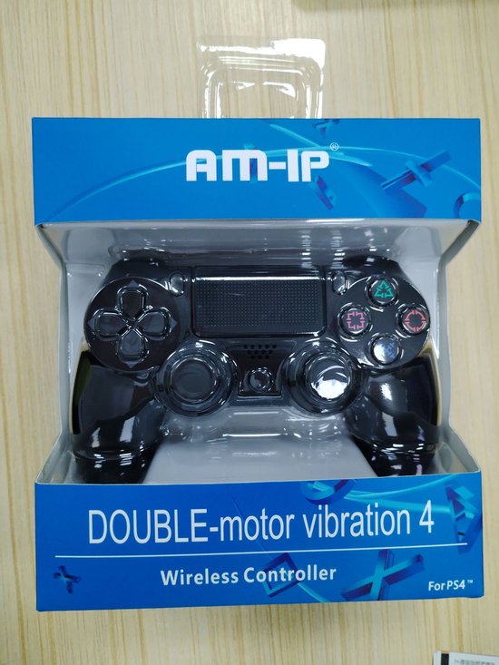 AM-IP® 4 V2 controller - PS4 compatible - Double-motor vibration - draadloos - geschikt voor PlayStation 4 - Gamers - ZWART - AM-IP®