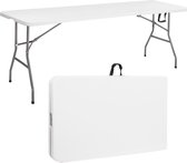 Table pliante Springos | Table pliable | Table de camping | Pliable | Portable | 240 x 75 cm | Blanc