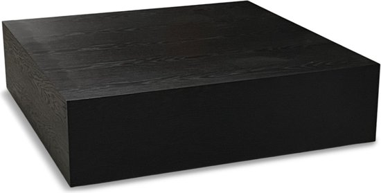 Blackk Interiors - Eiken fineer salontafel - Zwart - 100 x 100 x 40 cm (lxbxh)