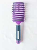 DreamGlow Brosse à Cheveux Anti-emmêlement Violet | brosse à cheveux | Brosse démêlante | brosse de coiffure| cheveux démêlants| Courbé | Rond | brosse à cheveux | poils | poils de sanglier |