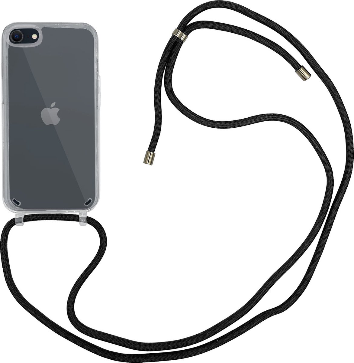 Høyde - Geschikt voor iPhone SE (2022 / 2020) / 8 / 7 - Telefoonhoes met koord - Transparant