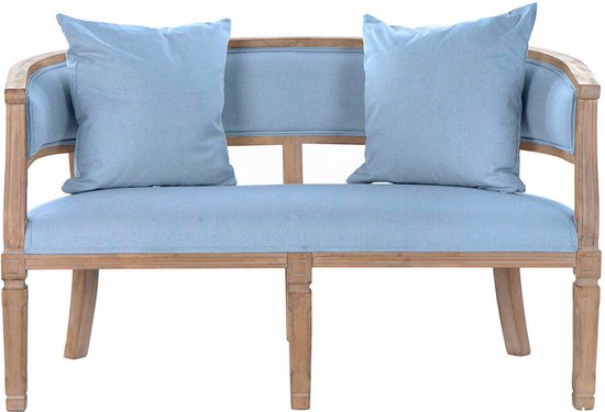 Sofa DKD Home Decor Blauw Linnen Rubberwood (122 x 69 x 72 cm)