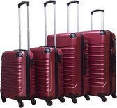 Kofferset Vierkant Travelerz 4-delig ABS - Bordeaux rood