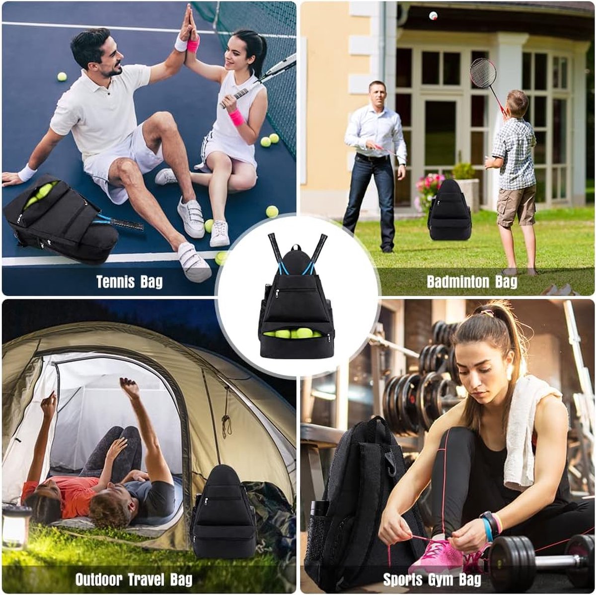 GLUXIT Sac de Tennis de Table Sac de Sport Messager à Une épaule