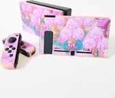 Bloesem design Soft Cover met Dock plaat - Case - Sleeve - Hoes - Beschermhoes geschikt voor Nintendo Switch - Roze Schattig Mooi Leuk
