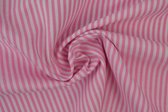 10 meter gestreepte stof - Roze/wit gestreept - 2,5mm strepen