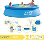 Intex Easy Set Zwembad - Opblaaszwembad - 305x76 cm - Inclusief Afdekzeil, Onderhoudspakket, Filter, Onderhoudsset, Trap, Voetenbad en Zwembadtegels