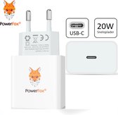 PowerFox 20W USB-C Snellader - Geschikt voor iPhone/Apple/Samsung - Wit