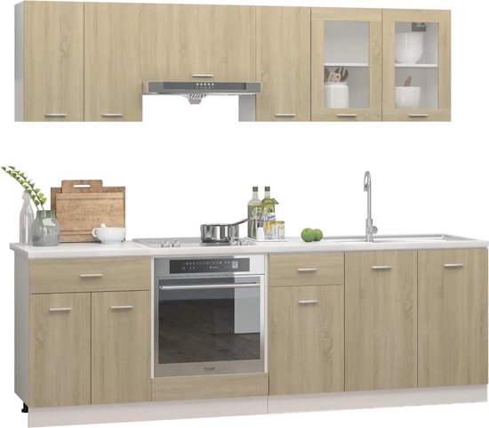 8-delige Keukenkastenset (eiken)