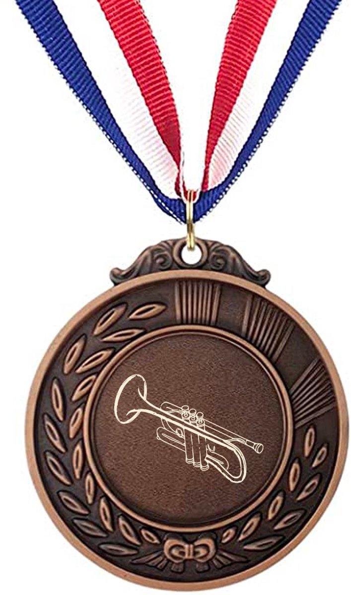 Akyol - trompet medaille bronskleuring - Trompet - beste trompet speler - leuk cadeau voor je vriend om te geven - verjaardag muzikant