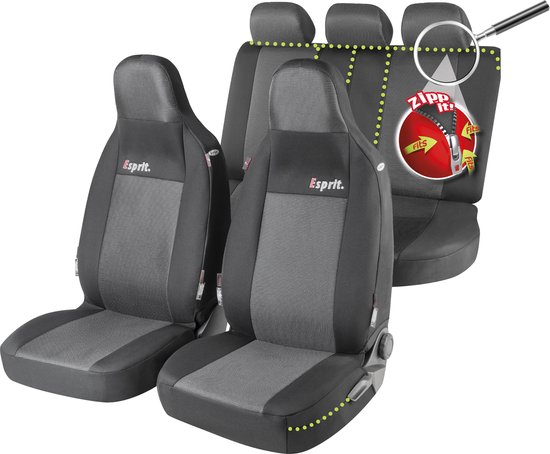 VW T5 BUDGET stoelhoes stof bestuurder met armleuning gaten - Dutch Automotive Parts VW T5 BUDGET stoelhoes stof bestuurder met armleuning gaten - Dutch Automotive Parts