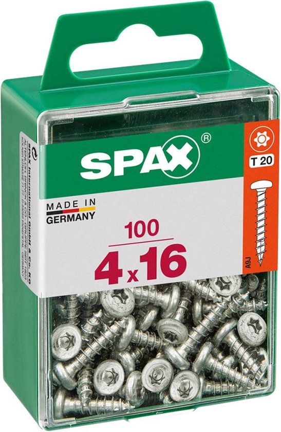 Boîte à vis SPAX Wirox Bois Tête ronde 100 Pièces (4 x 16 mm)
