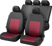 Auto stoelbeschermer Belmont, Autostoelhoes, set, 2 stoelbeschermer voor voorstoel, 1 stoelbeschermer voor achterbank zwart/rood