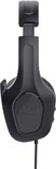 Zwarte gaming headset, zijaanzicht, zonder microfoon.