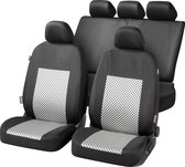 Auto stoelbeschermer Arran, Autostoelhoes, set, 2 stoelbeschermer voor voorstoel, 1 stoelbeschermer voor achterbank zwart/zilver